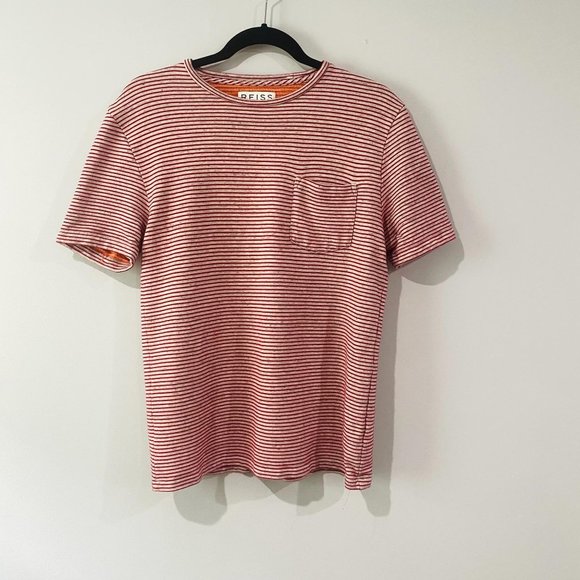 Reiss Red Striped Olsen Tee Size M - Picture 1 of 7